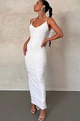 Backless Ruffle Ruched Cami Dress